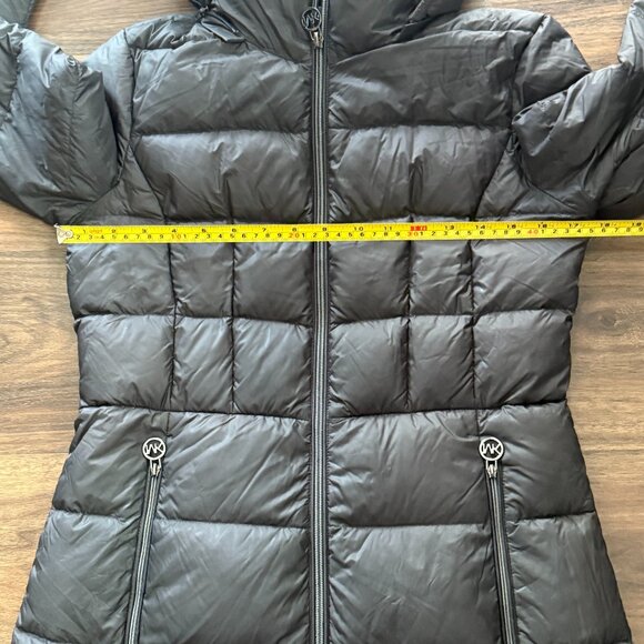 Michael Kors Black Down Puffer Winter Coat Womens XS Hooded Warm Jacket - Picture 9 of 10